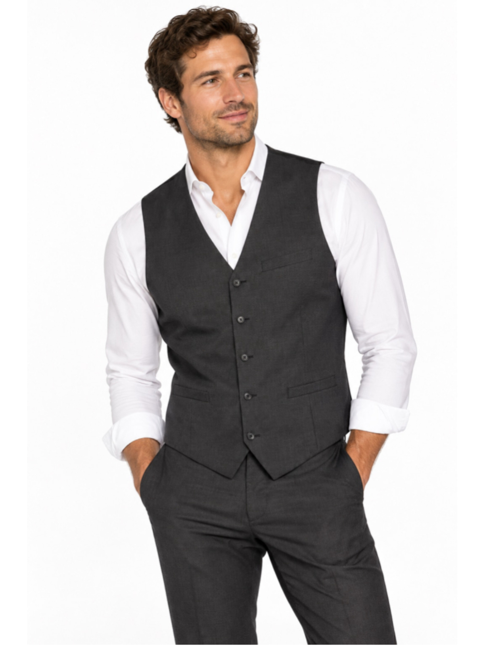 NWT BABEYOND Men's Classic Black Formal Suit Vest - Size XL